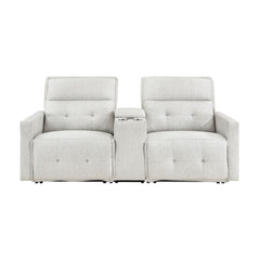 Salida - Power Double Reclining Loveseat With Center Console And Power Headrests - White