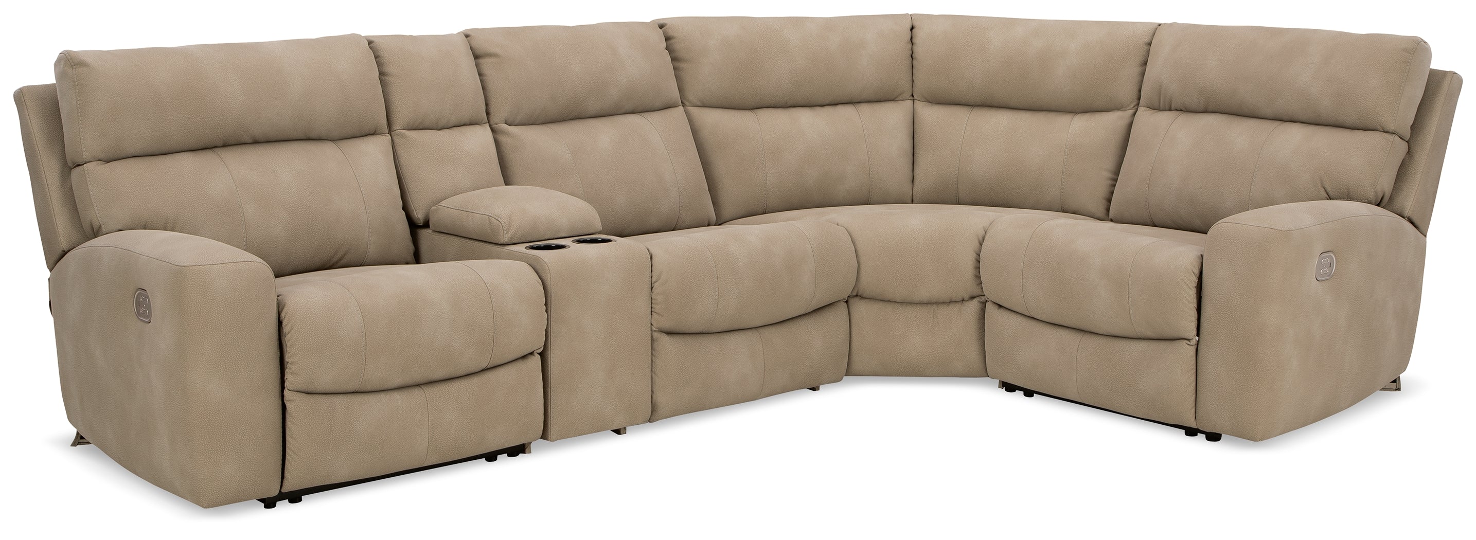 Furniture City Laplace - Ashley Furniture - Next-Gen DuraPella 5-Piece Power Reclining Sectional - 5-Piece Power Reclining Sectional / Sand - 61004S5