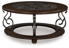 Frallyn - Round Cocktail Table - Dark Brown