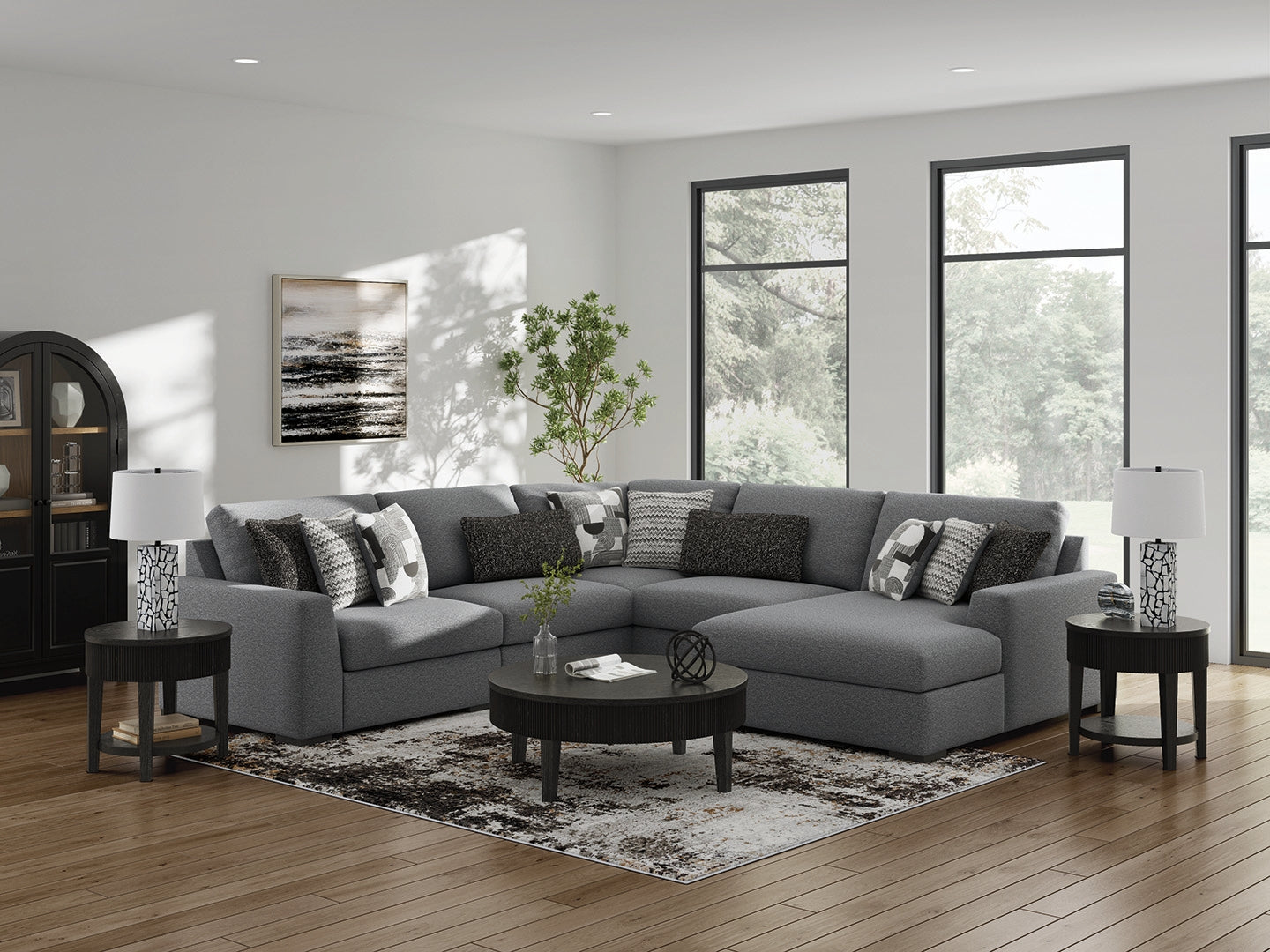Furniture City Laplace - Ashley Furniture - Bealton 5-Piece Sectional with Chaise - RAF 5-Piece Sectional with Chaise - 61305S7