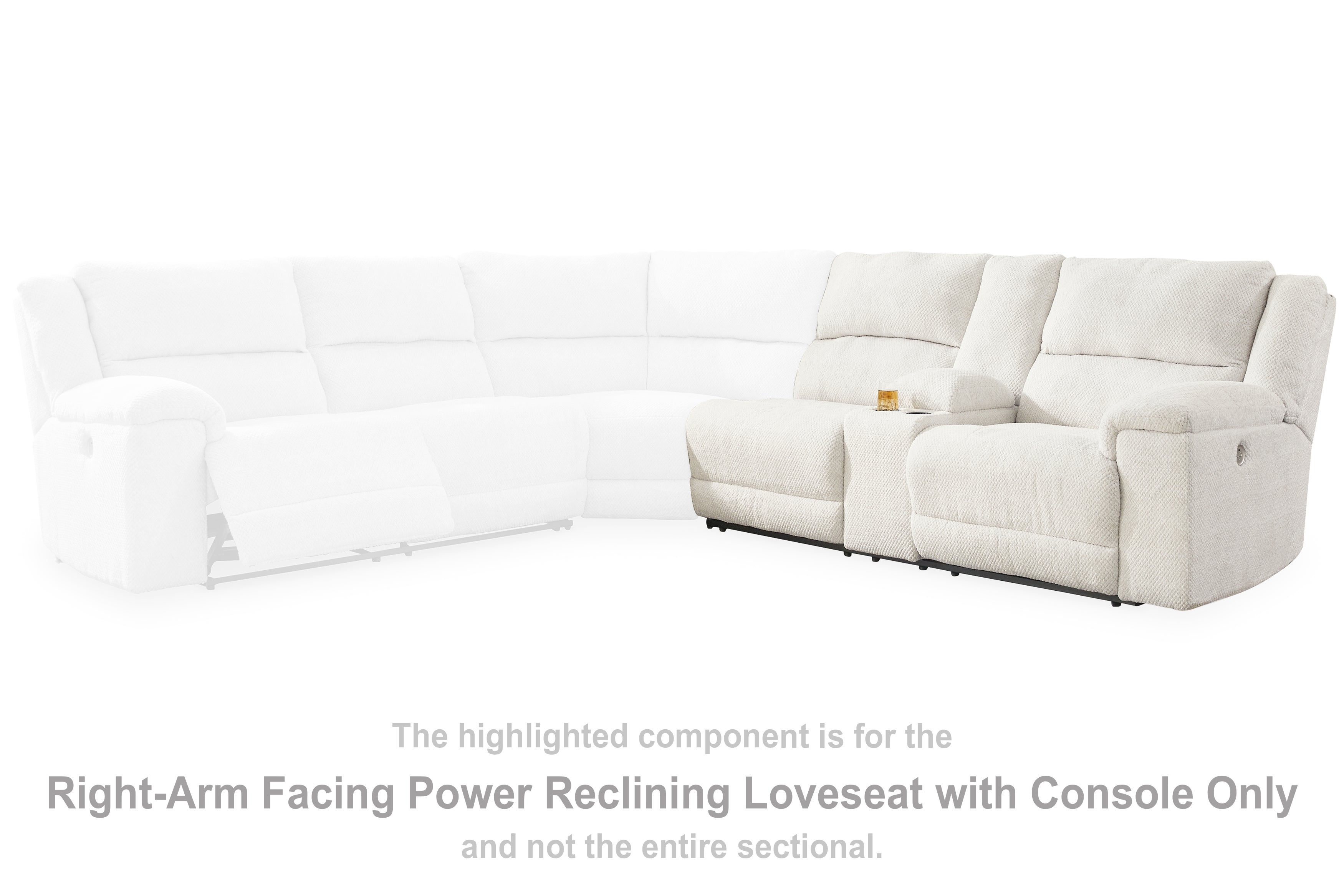 Furniture City Laplace - Ashley Furniture - Keensburg Sectionals - RAF DBL REC PWR CON Loveseat - 6180790