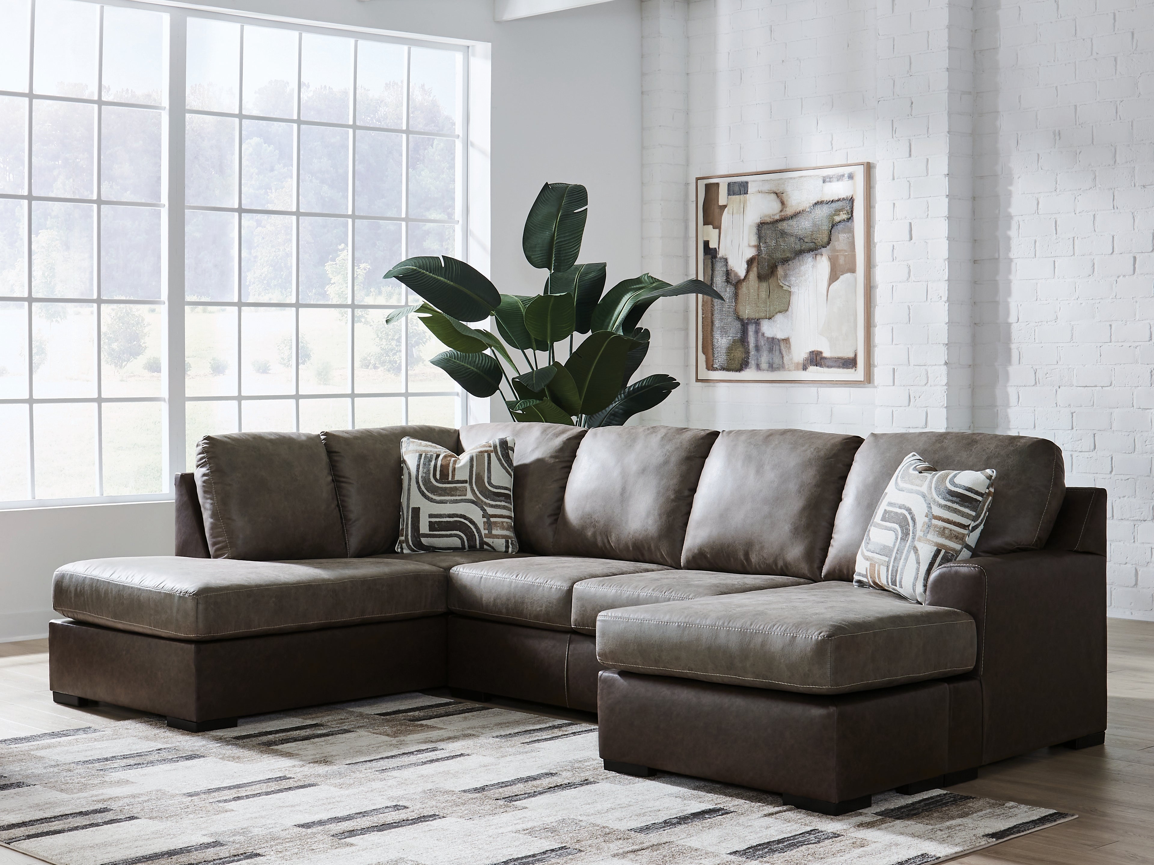 Furniture City Laplace - Ashley Furniture - Castille Way 2-Piece Sectional with Chaise - RAF 2-Piece Sectional with Chaise / Fossil - PC62703S1