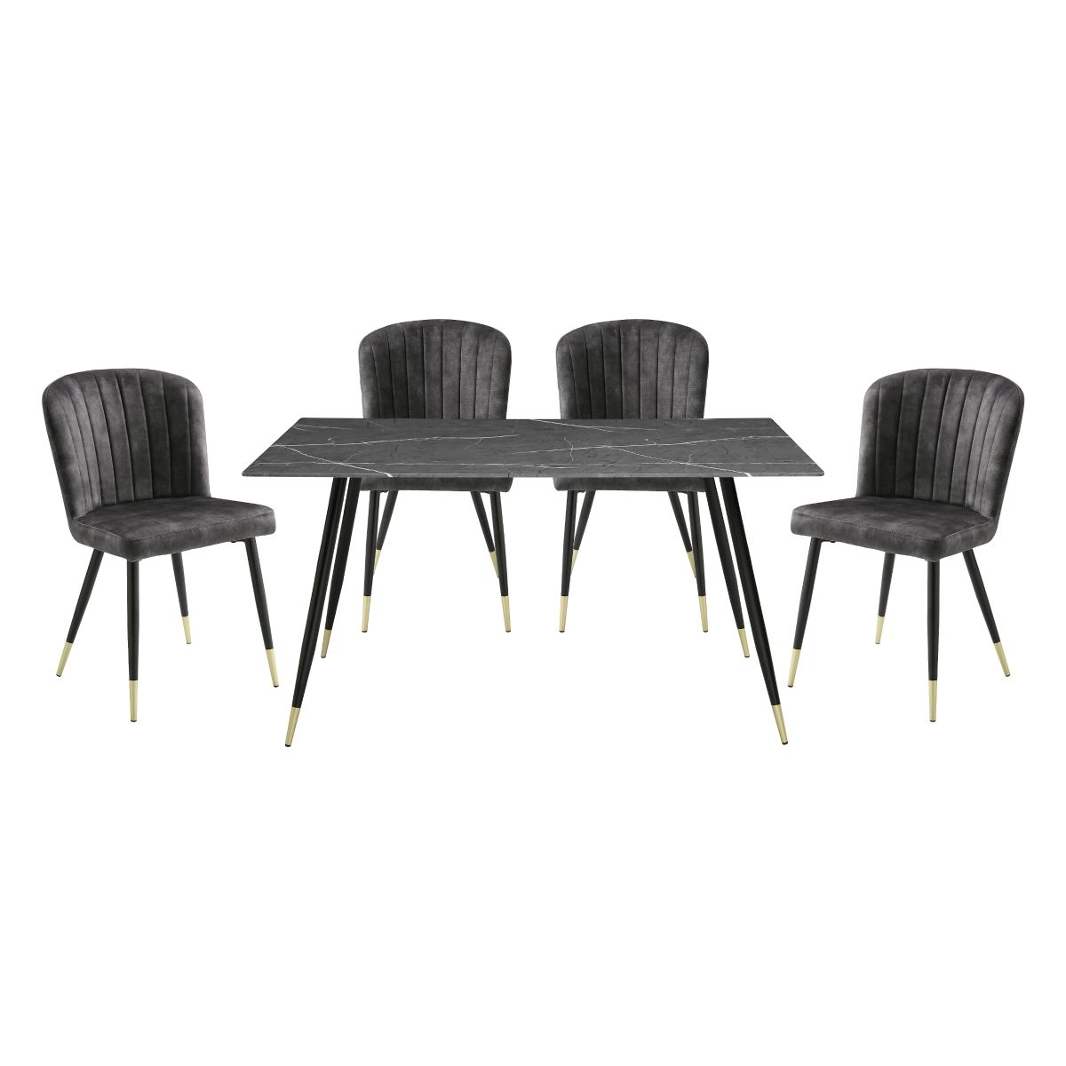 Clemente - 5 Piece Dining Room Set (Table & 4 Side Chairs) - Black