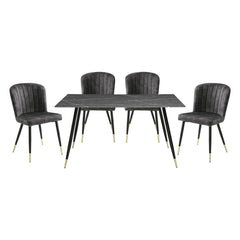 Clemente - 5 Piece Dining Room Set (Table & 4 Side Chairs) - Black