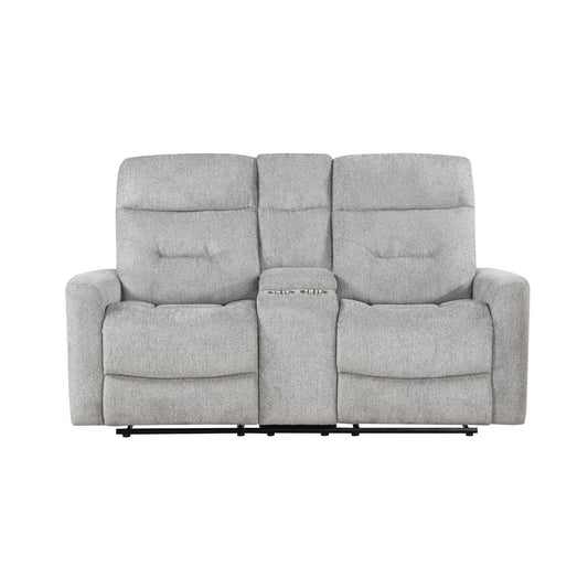 Lyndon - Double Reclining Loveseat With Center Console - Gray