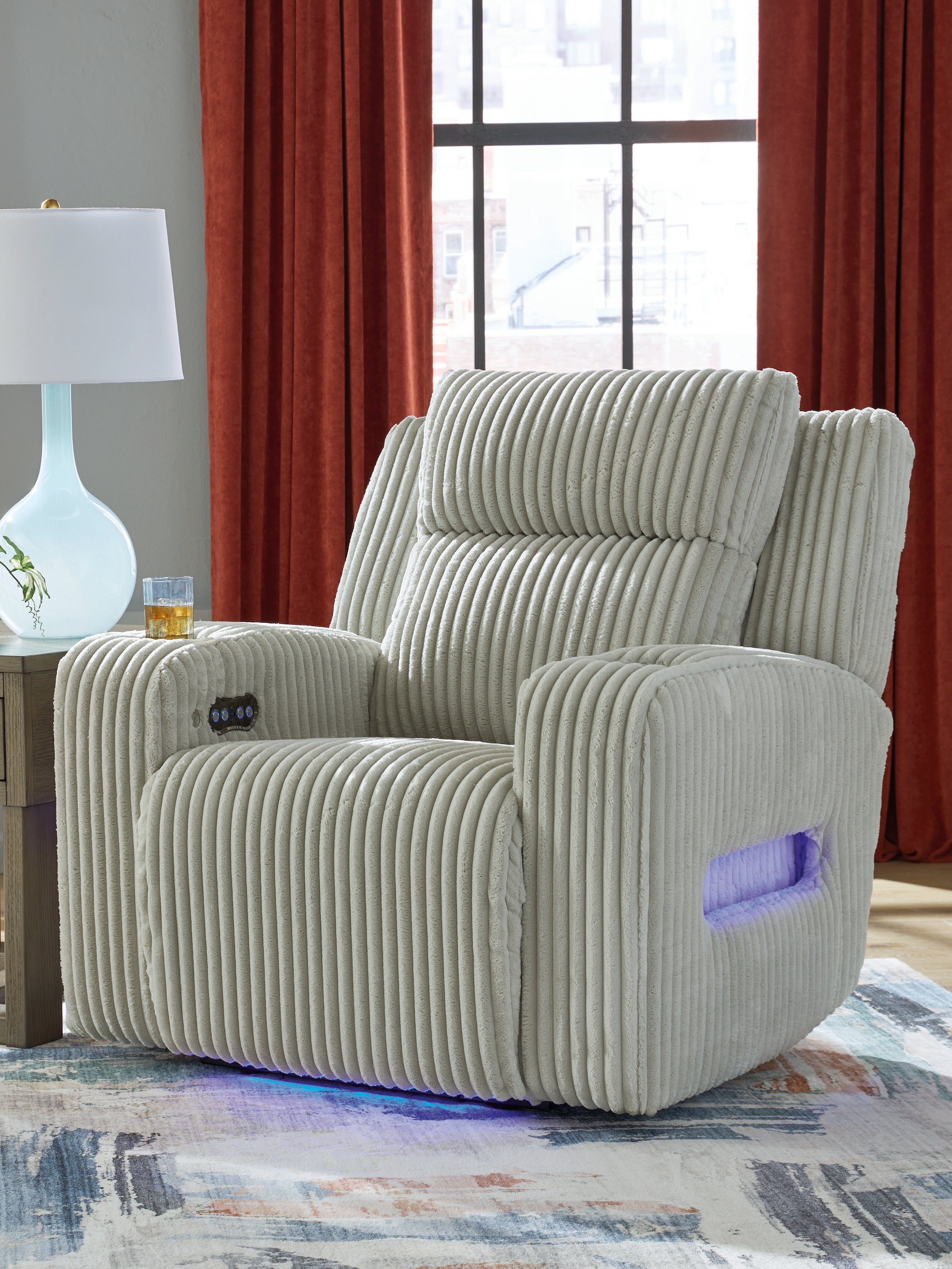 Furniture City Laplace - Ashley Furniture - Forest Lake Power Recliner - PWR Recliner/ADJ Headrest / Alloy - PC6420313