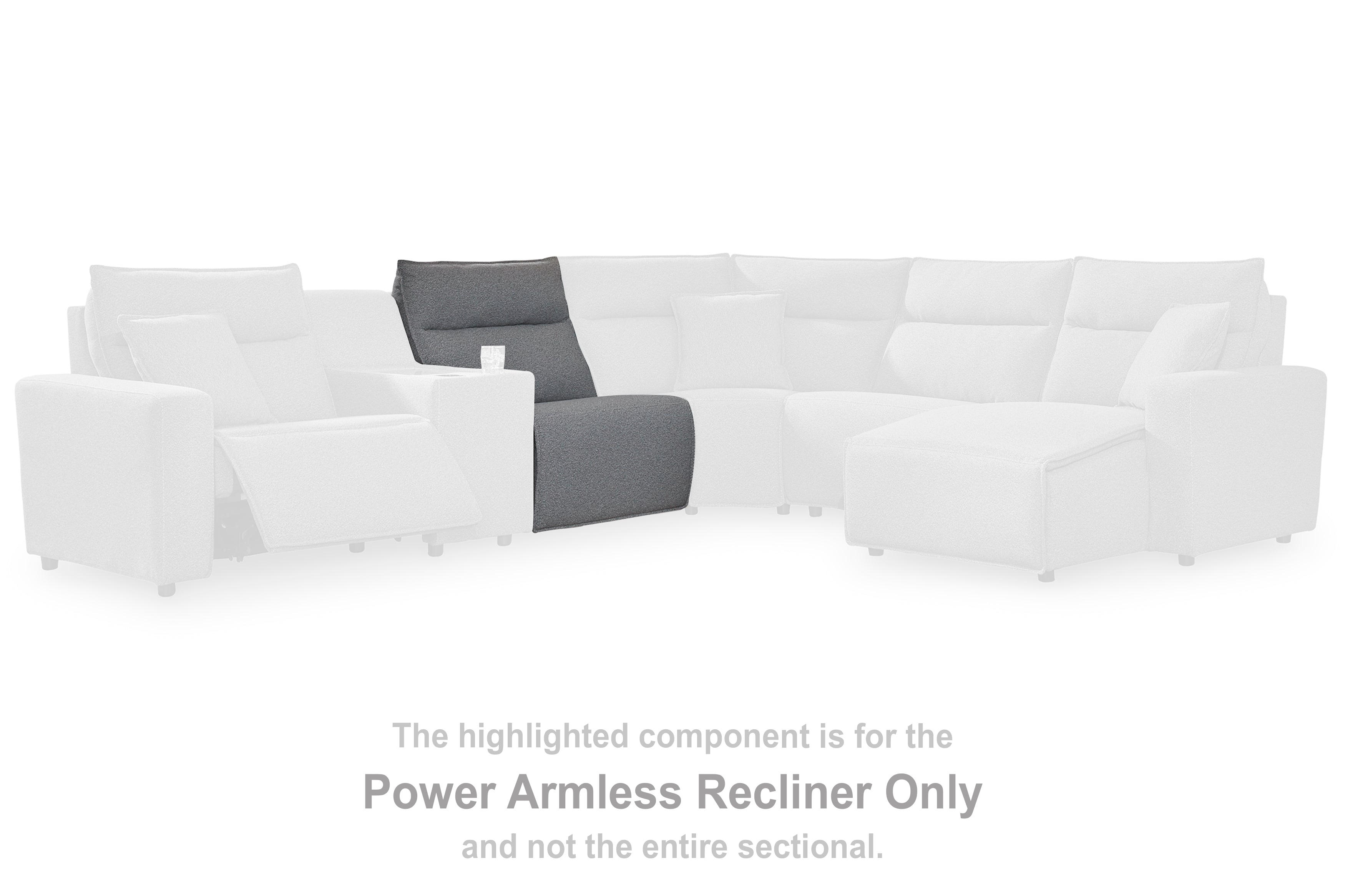 Furniture City Laplace - Ashley Furniture - ModMax II Sectionals - PWR Armless REC w/ADJ Headrest - 6590631