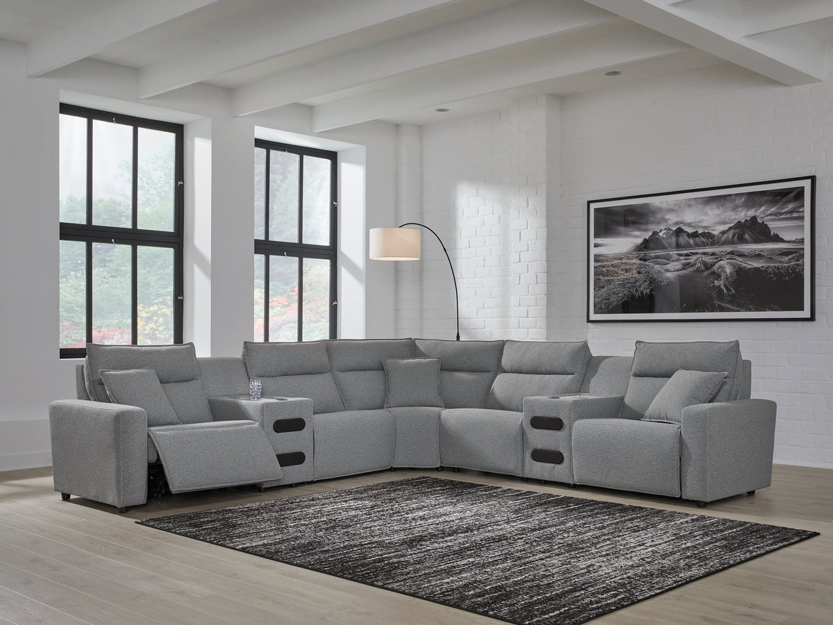 Furniture City Laplace - Ashley Furniture - ModMax II 7-Piece Power Reclining Sectional with Audio Consoles - 7-Piece Power Reclining Sectional with Audio Consoles - 65906S9