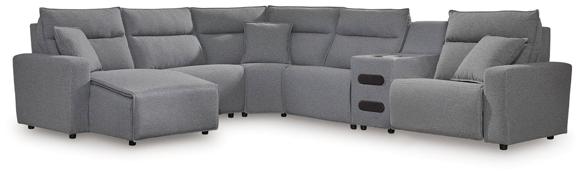 Furniture City Laplace - Ashley Furniture - ModMax II 6-Piece Reclining Sectional with Chaise and Audio Console - 6-Piece Reclining Sectional with Chaise and Audio Console - 65906S29