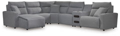 Furniture City Laplace - Ashley Furniture - ModMax II 6-Piece Reclining Sectional with Chaise and Audio Console - 6-Piece Reclining Sectional with Chaise and Audio Console - 65906S29