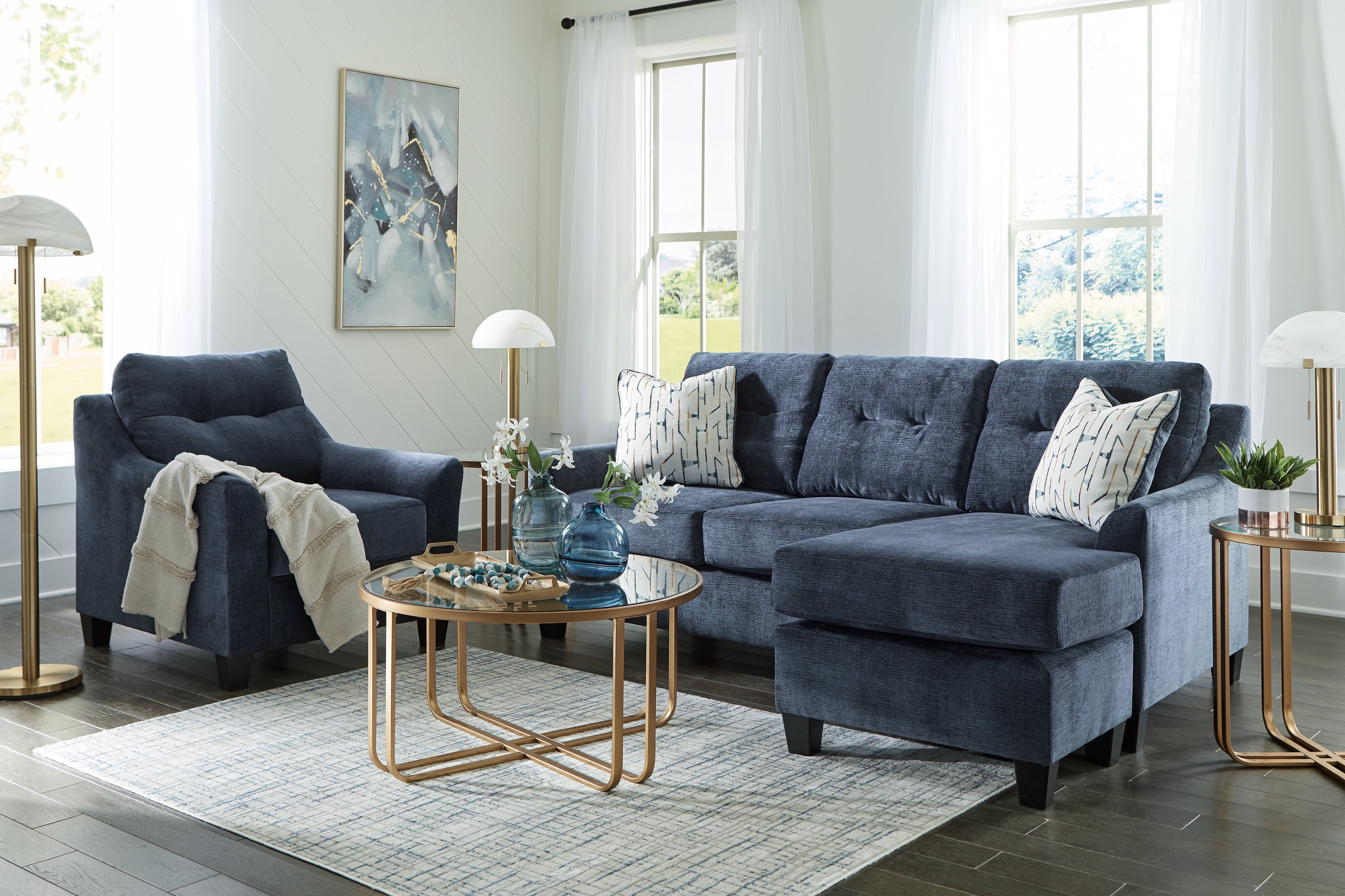 Furniture City Laplace - Ashley Furniture - Amity Bay Sofa Chaise and Chair - Sofa Chaise and Chair / Ink - 67206U3