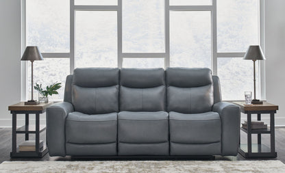 Mindanao - 2 Pc. - Power Reclining Sofa, Power Reclining Loveseat with Console - Steel