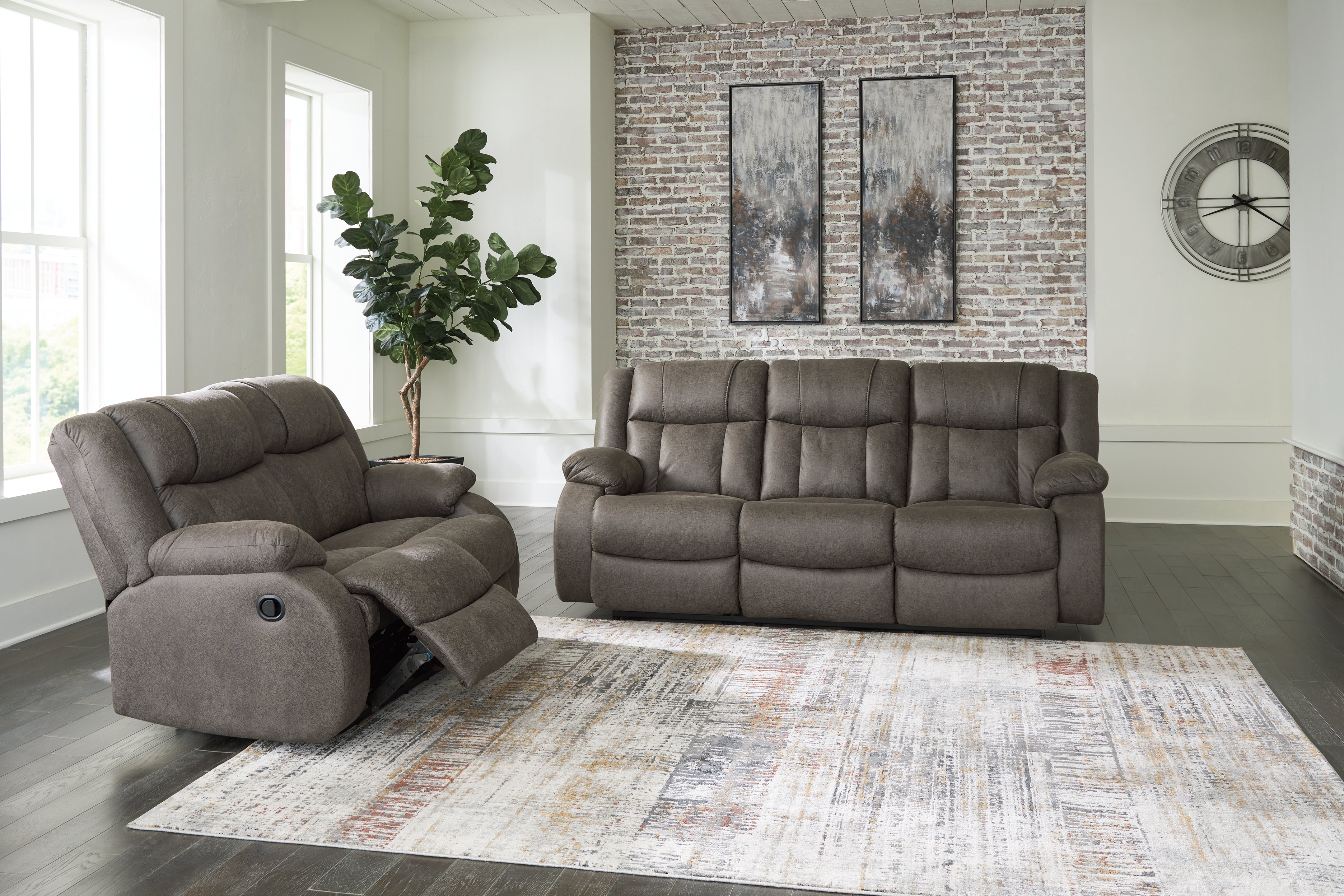 Furniture City Laplace - Ashley Furniture - First Base Reclining Sofa and Loveseat - Reclining Sofa and Loveseat - 68804U1