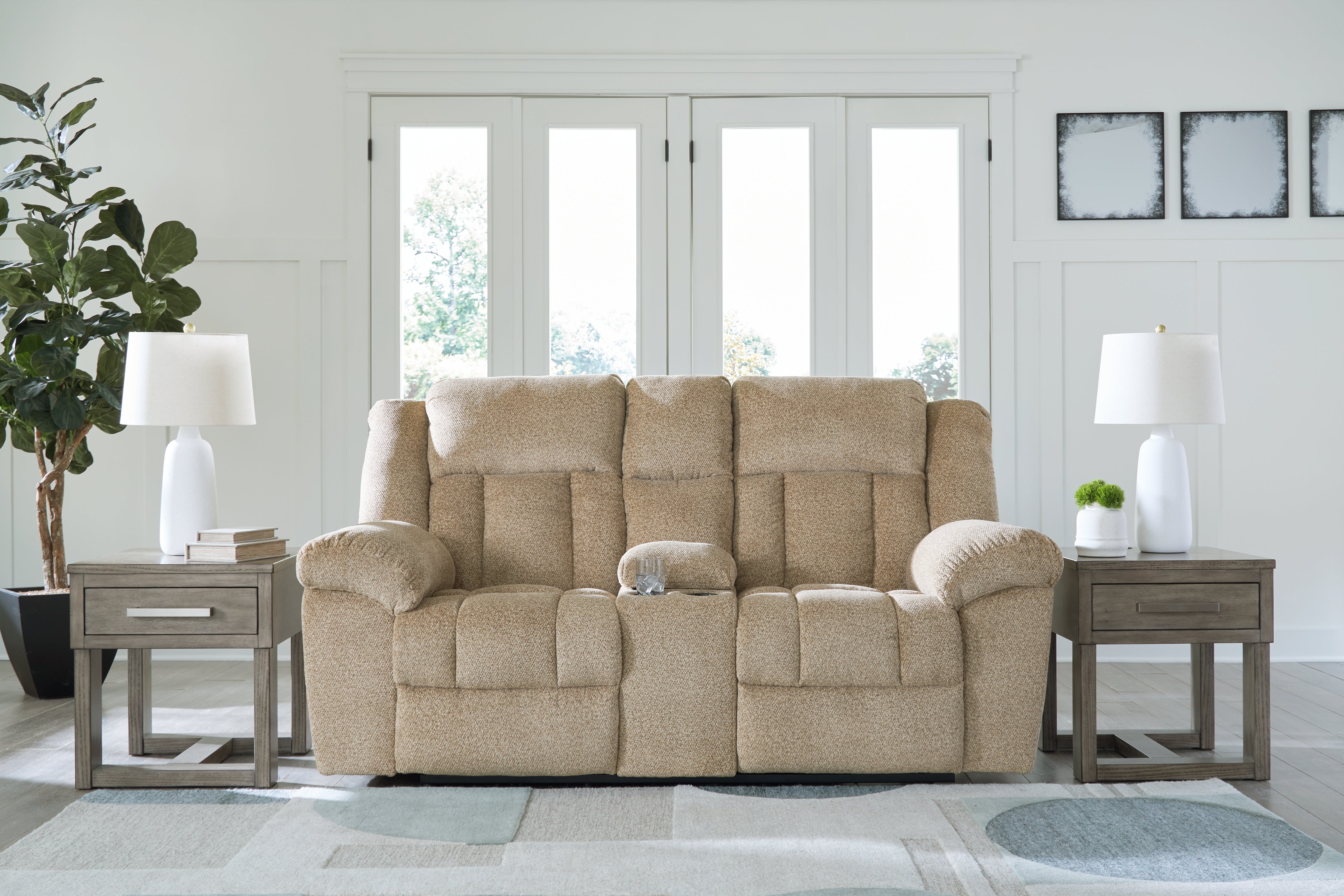 Furniture City Laplace - Ashley Furniture - Tip-Off Power Reclining Loveseat - PWR REC Loveseat/CON/ADJ HDRST / Wheat - 6930518