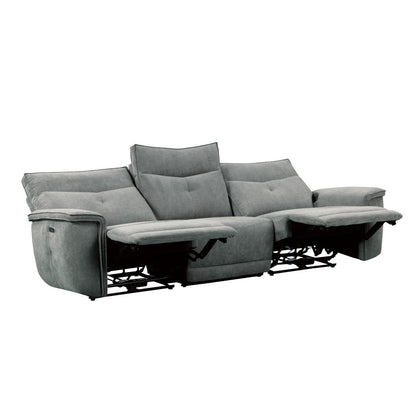Tesoro - 3 Piece Power Double Reclining Sofa - Dark Gray