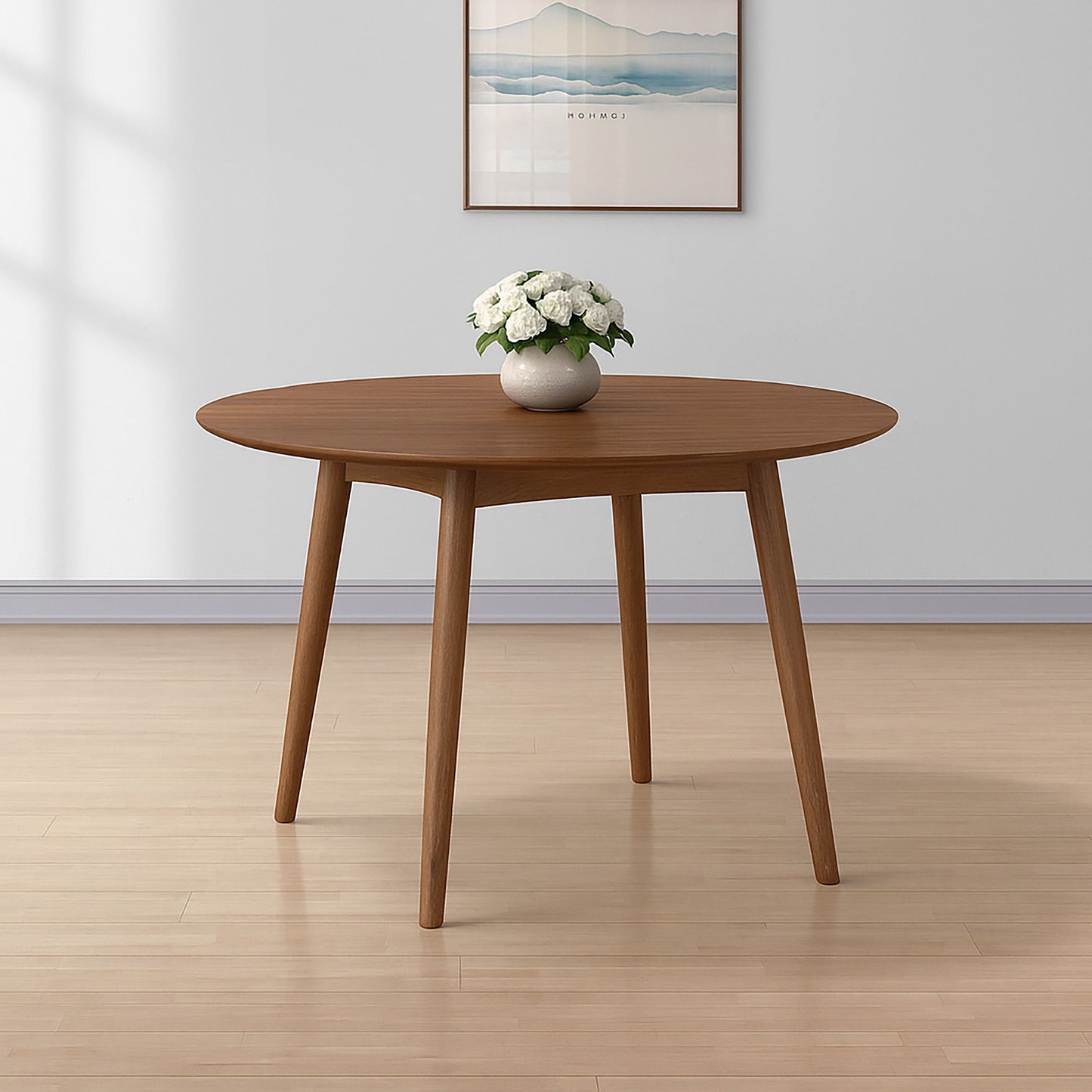 Oscar - 47" Round Dining Table - Walnut