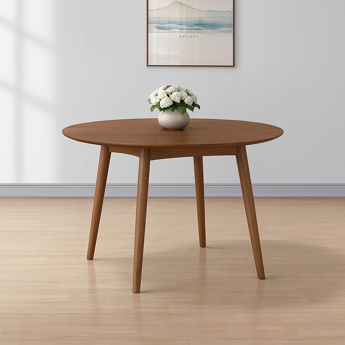 Oscar - 47" Round Dining Table - Walnut