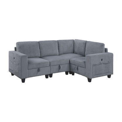 Walterboro - Sectional With Storage, Storage Pouches And Charging Ports