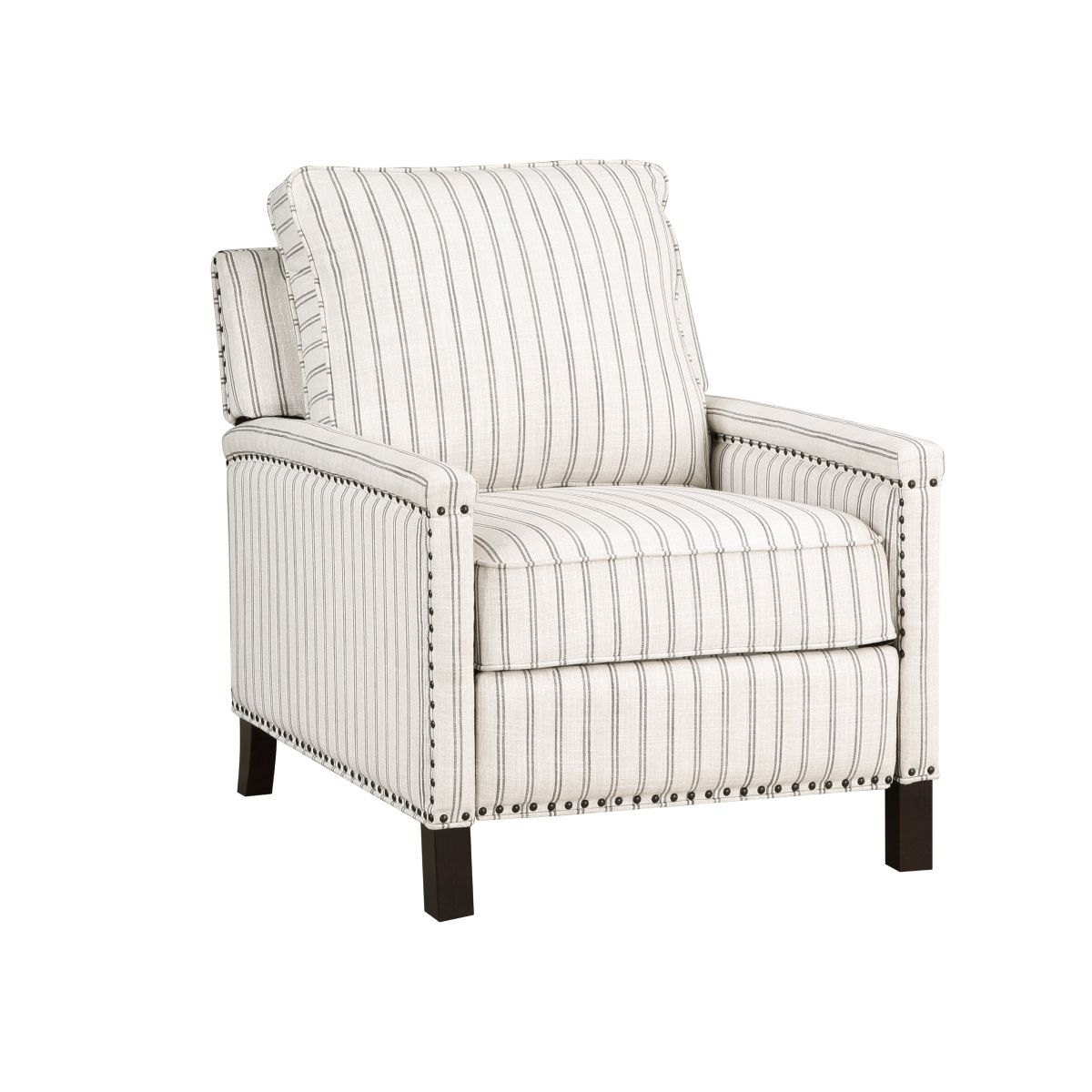 Landrum - Push Back Reclining Chair - White / Gray