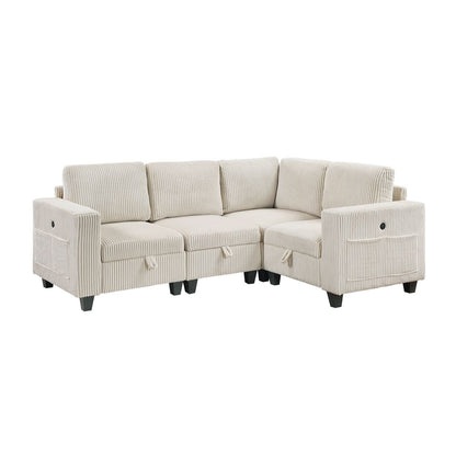 Walterboro - Sectional With Storage, Storage Pouches And Charging Ports