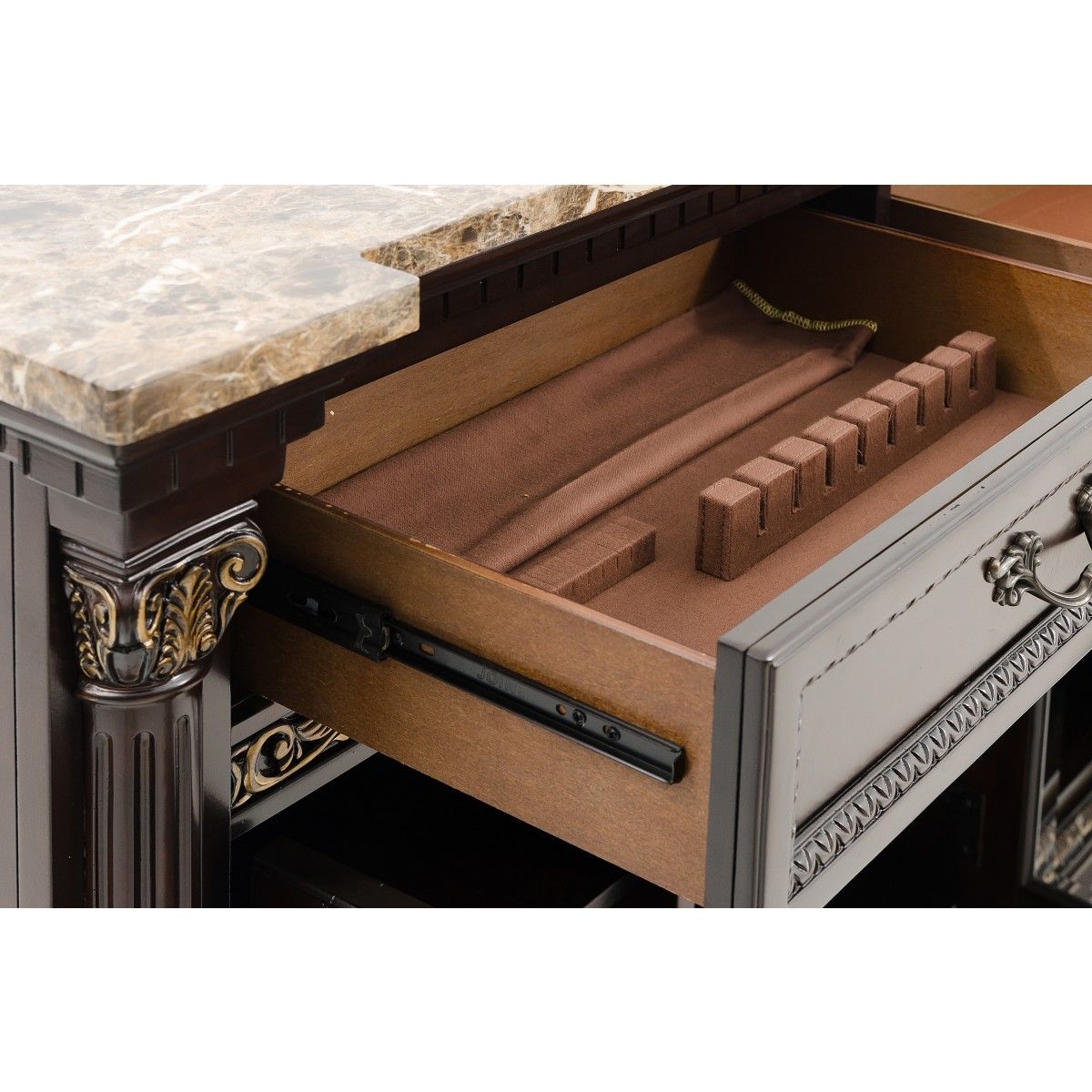 Russian Hill - Server With Faux Marble Top - Cherry