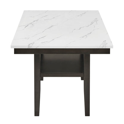 Carissa - 60" Rectangle Dining Table With Storage Shelf - Black / White