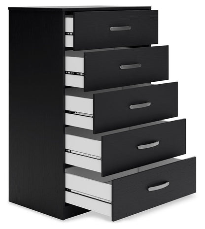 Finch - Five Drawer Chest - 46" Height - Black