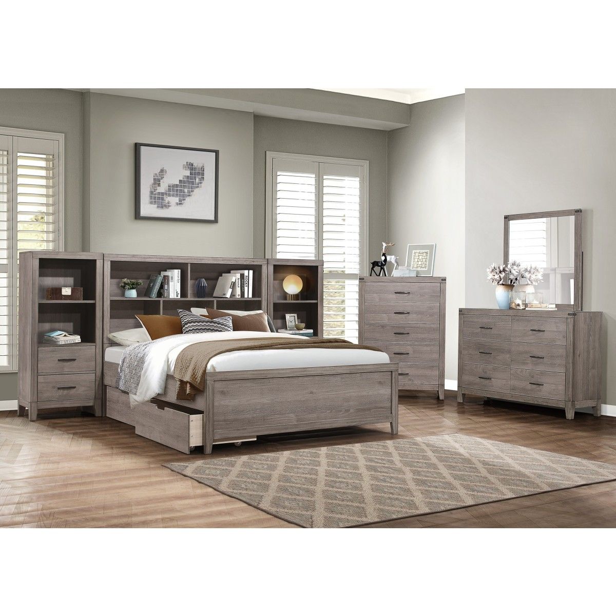 Woodrow - Pier/Tower Nightstand - Gray