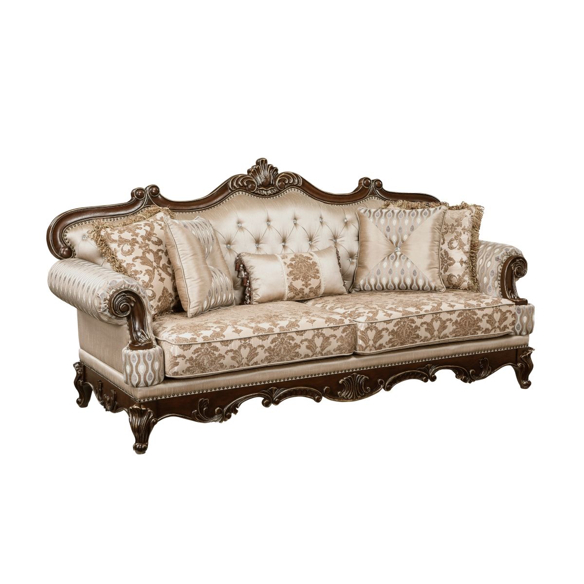 Balthasar - Sofa & Loveseat - Cherry / Beige