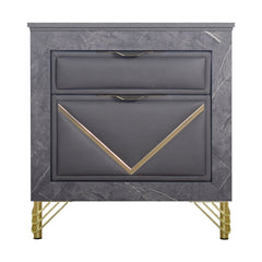 Symmetry - 2 Drawer Nightstand - Charcoal