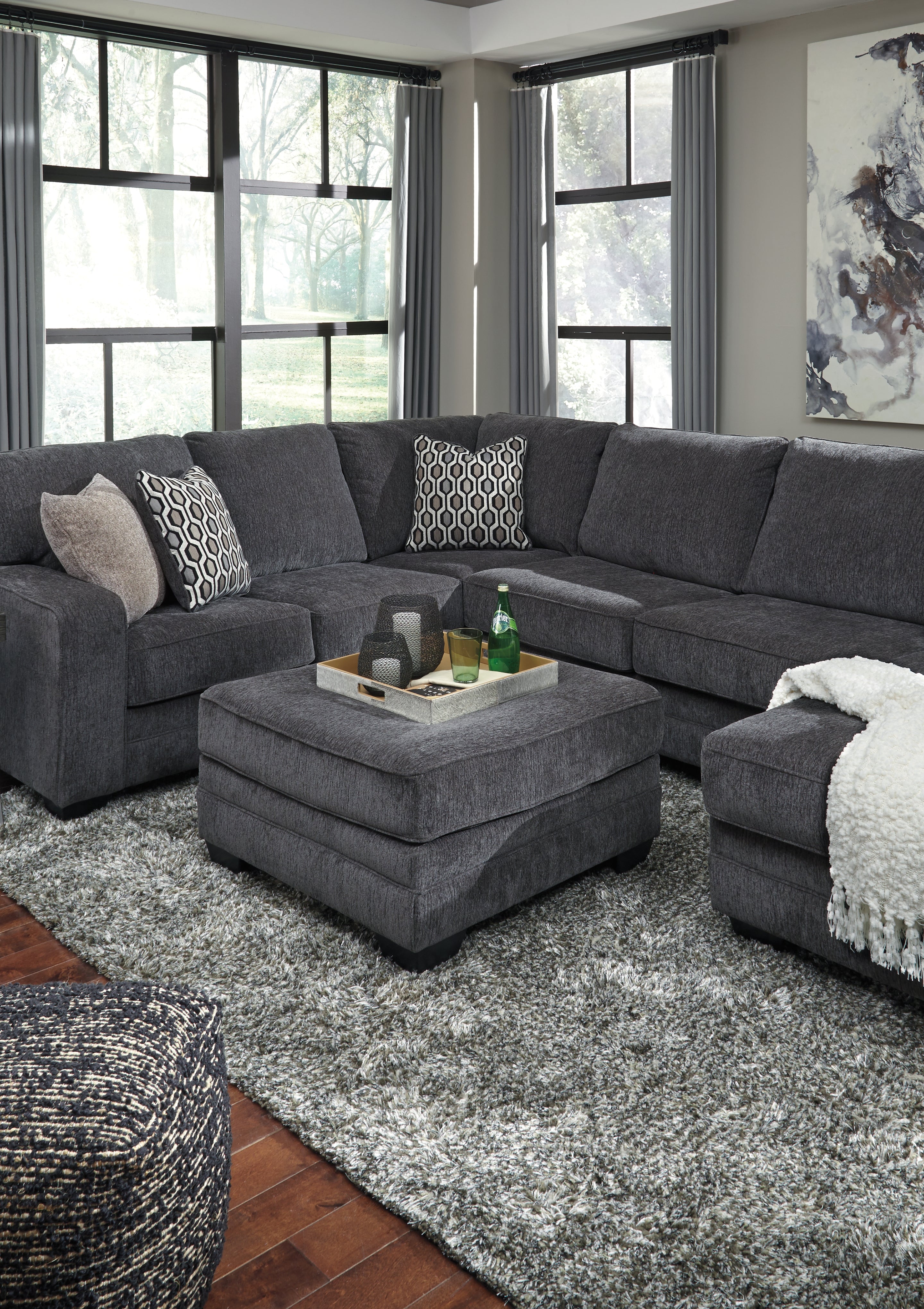 Furniture City Laplace - Ashley Furniture - TraclingLiving Room - Oversized Accent Ottoman / Slate - 7260008