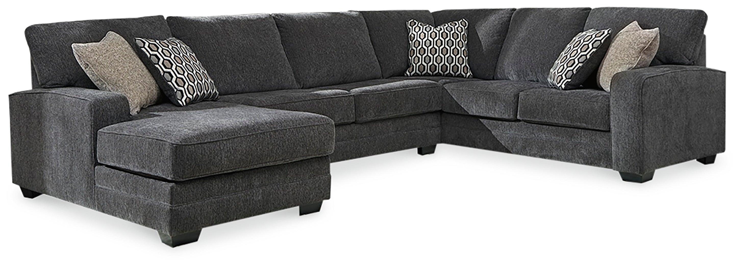 Furniture City Laplace - Ashley Furniture - Tracling Sectionals - RAF 3-Piece Sectional with Chaise / Slate - 72600S1
