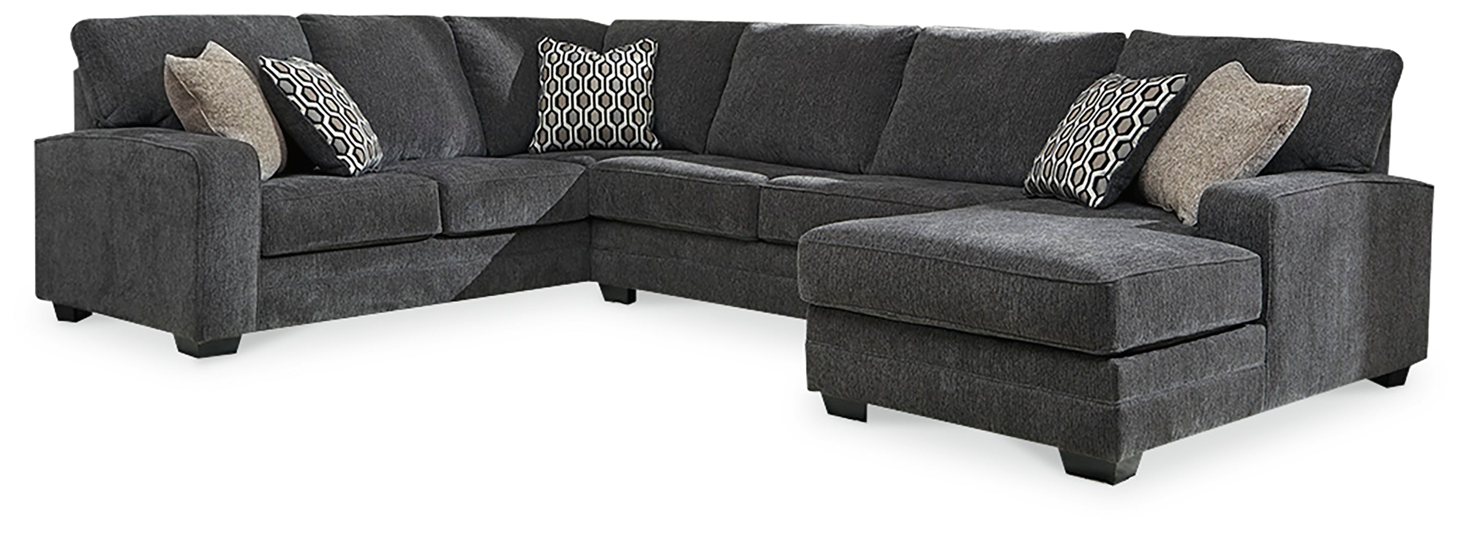 Furniture City Laplace - Ashley Furniture - Tracling Sectionals - RAF 3-Piece Sectional with Chaise / Slate - 72600S1