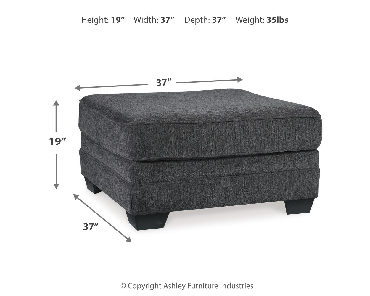 Furniture City Laplace - Ashley Furniture - TraclingLiving Room - Oversized Accent Ottoman / Slate - 7260008