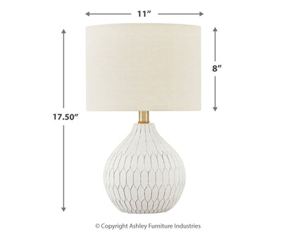 Wardmont - Ceramic Table Lamp  - White