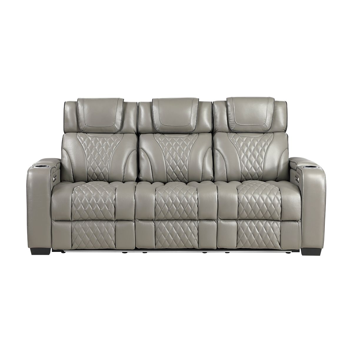 Apex - Power Double Reclining Sofa With Center Drop-Down Cup Holders, Power Headrests, Storage Arms With Cup Holders, Reading Lights, Wireless Charger, Air Massage And Heat, LED Lighting And Charging Ports