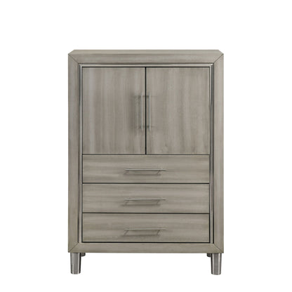 Lennox - Door Chest With Shoe Storage & LED Light - Gray