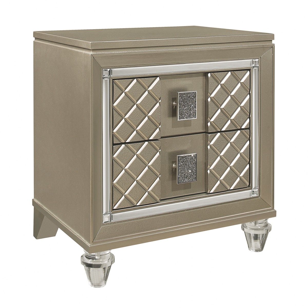 Loudon - Nightstand - Gold / Silver / Champagne