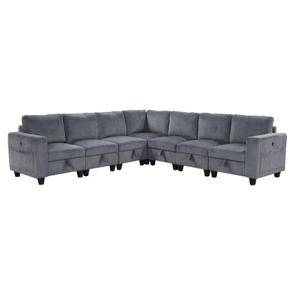 Walterboro - Sectional With Storage, Storage Pouches And Charging Ports