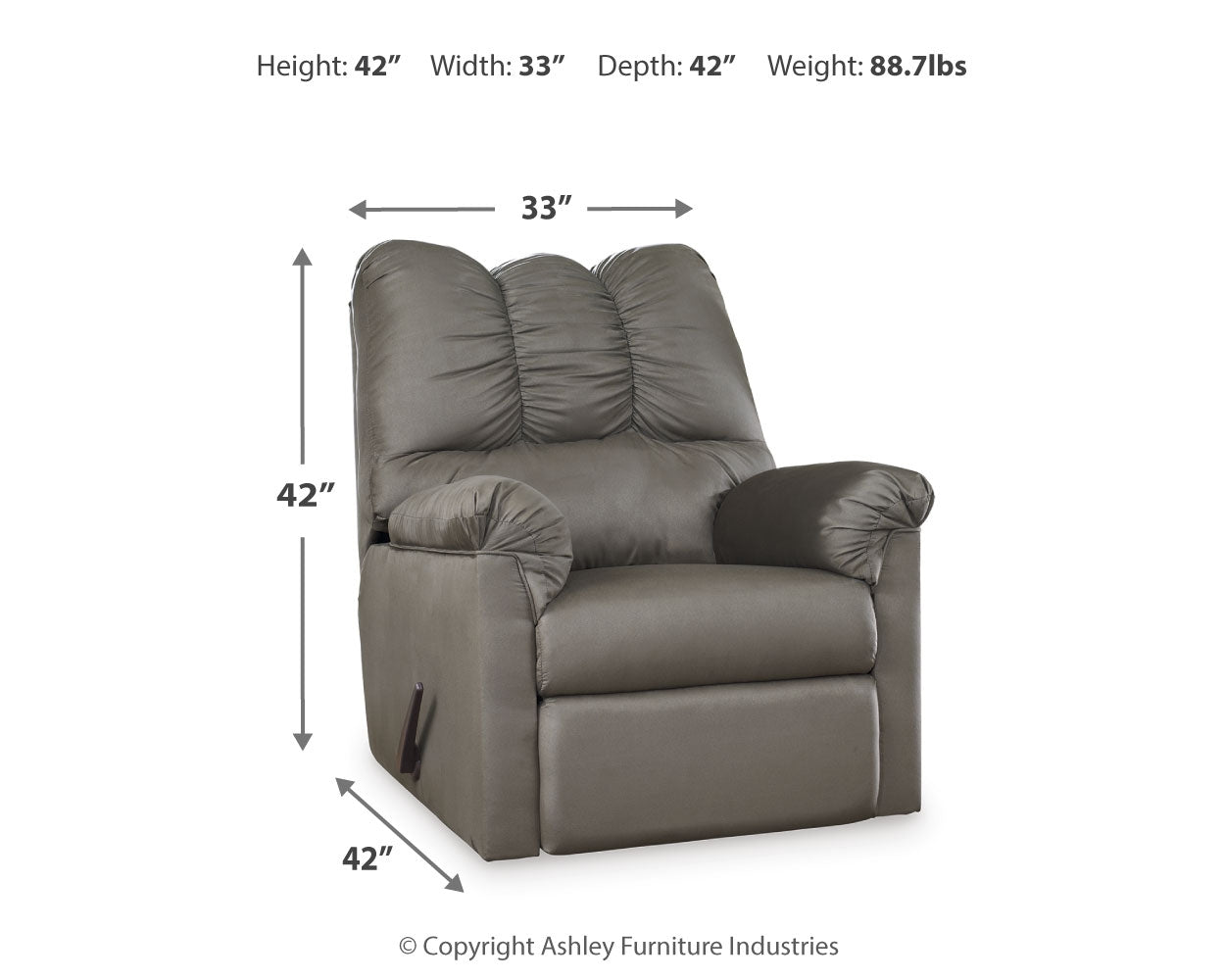 Furniture City Laplace - Ashley Furniture - DarcyLiving Room - Rocker Recliner / Cobblestone - 7500525