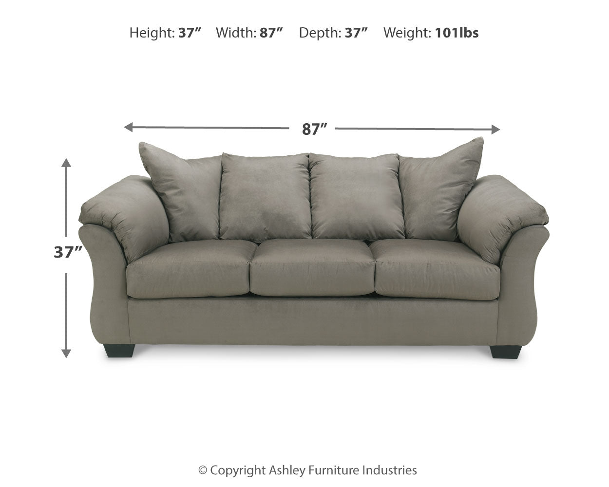 Furniture City Laplace - Ashley Furniture - DarcyLiving Room - Sofa / Black - 7500838