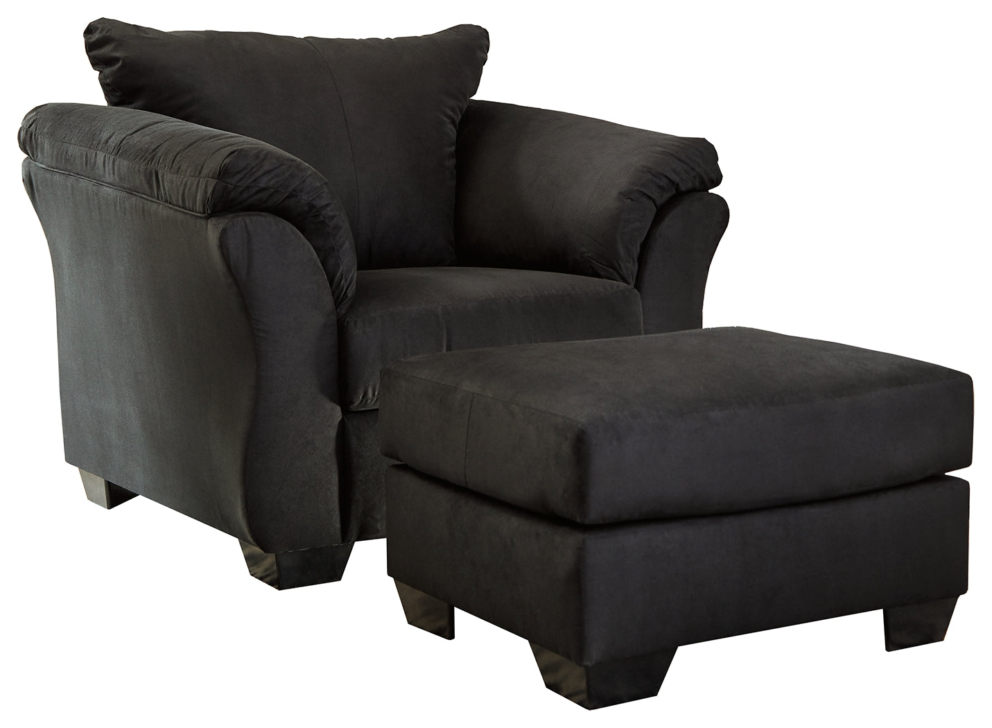Furniture City Laplace - Ashley Furniture - Darcy Chair and Ottoman - Chair and Ottoman / Black - 75008U3