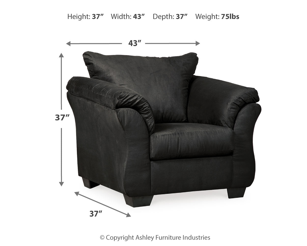 Furniture City Laplace - Ashley Furniture - DarcyLiving Room - Chair / Cobblestone - 7500820