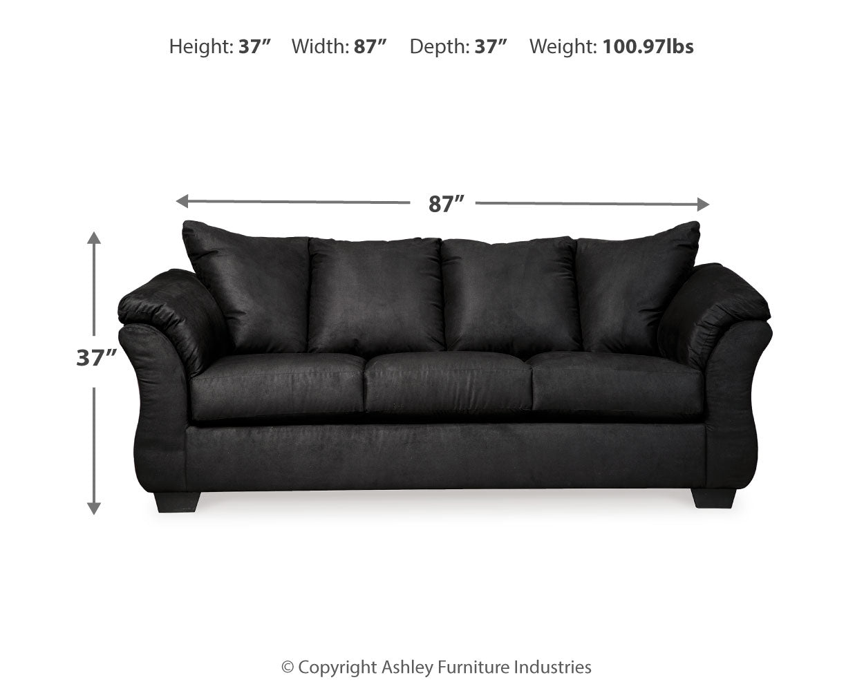 Furniture City Laplace - Ashley Furniture - DarcyLiving Room - Sofa / Black - 7500838