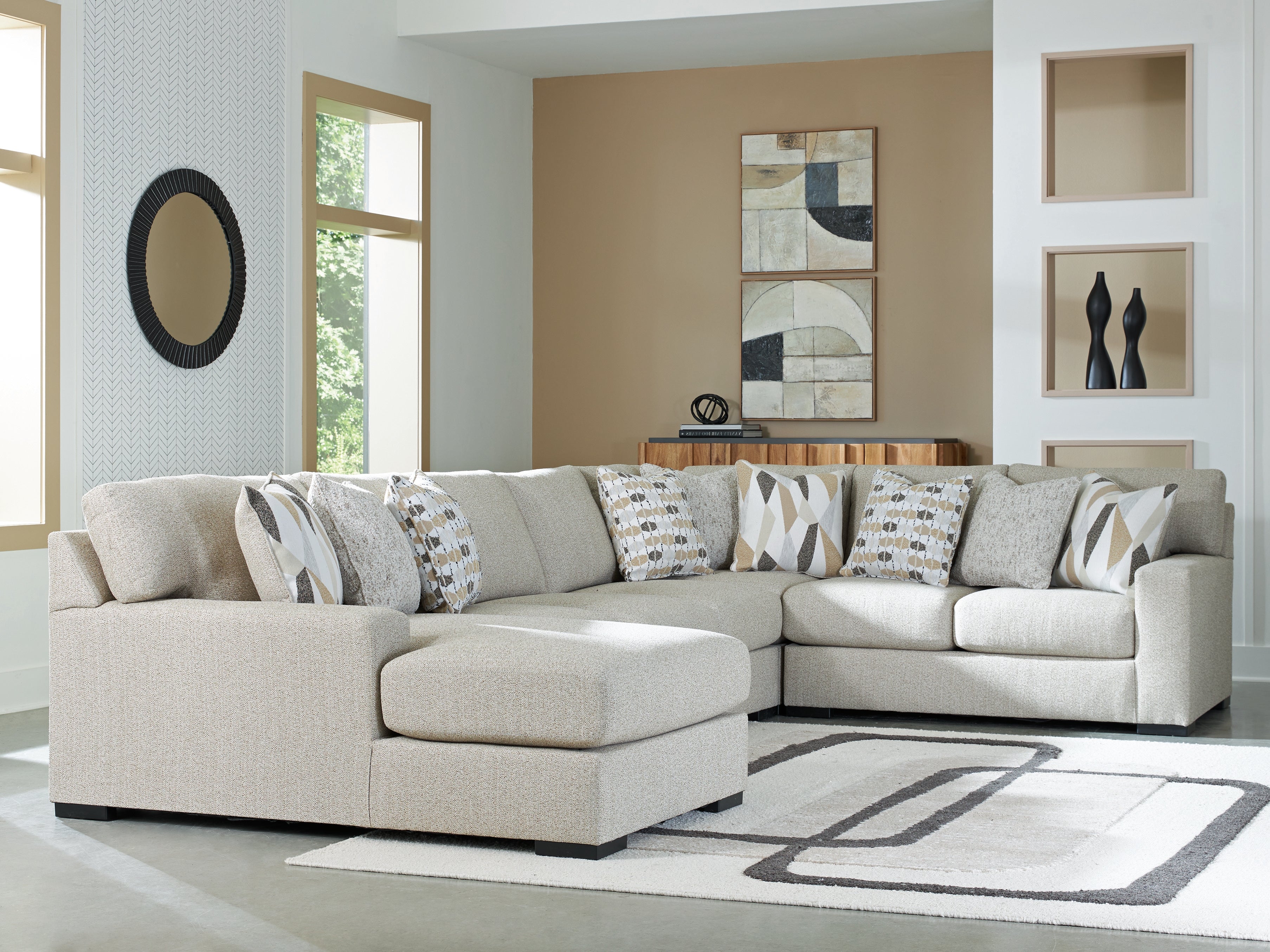 Furniture City Laplace - Ashley Furniture - Laurelgrove Sectionals - RAF 5-Piece Sectional with Chaise - 75105S11