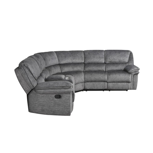 Muirfield - 3 Piece Reclining Sectional With Left Console - Gray