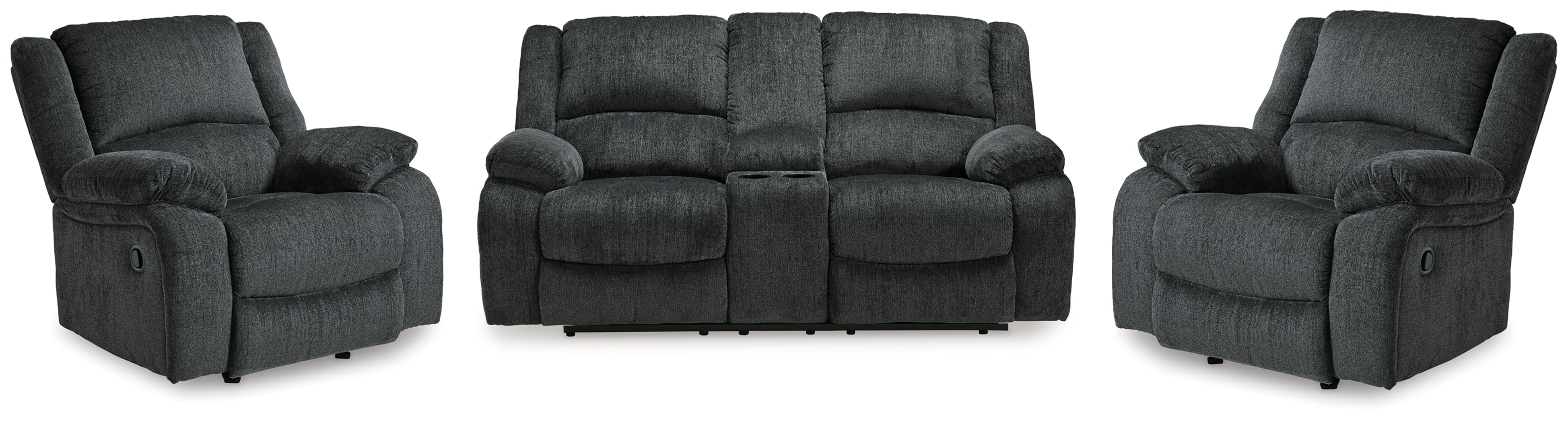 Furniture City Laplace - Ashley Furniture - Draycoll Reclining Loveseat and 2 Recliners - Reclining Loveseat and 2 Recliners - 76504U10