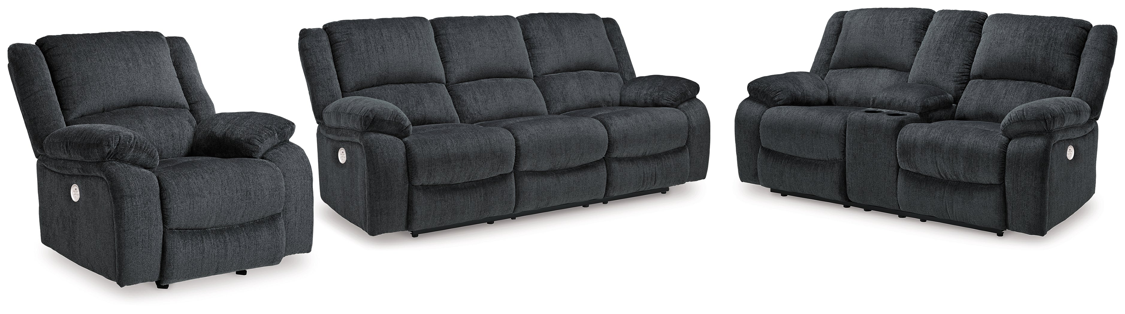 Furniture City Laplace - Ashley Furniture - Draycoll Power Reclining Sofa, Loveseat and Recliner - Power Reclining Sofa, Loveseat and Recliner - 76504U5