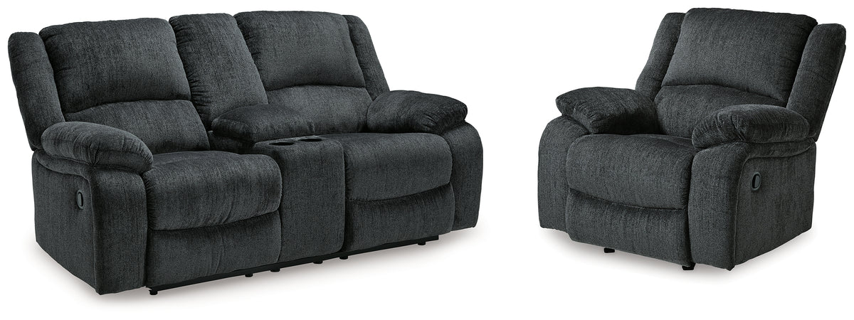 Furniture City Laplace - Ashley Furniture - Draycoll Reclining Loveseat with Console and Recliner - Reclining Loveseat with Console and Recliner - 76504U7