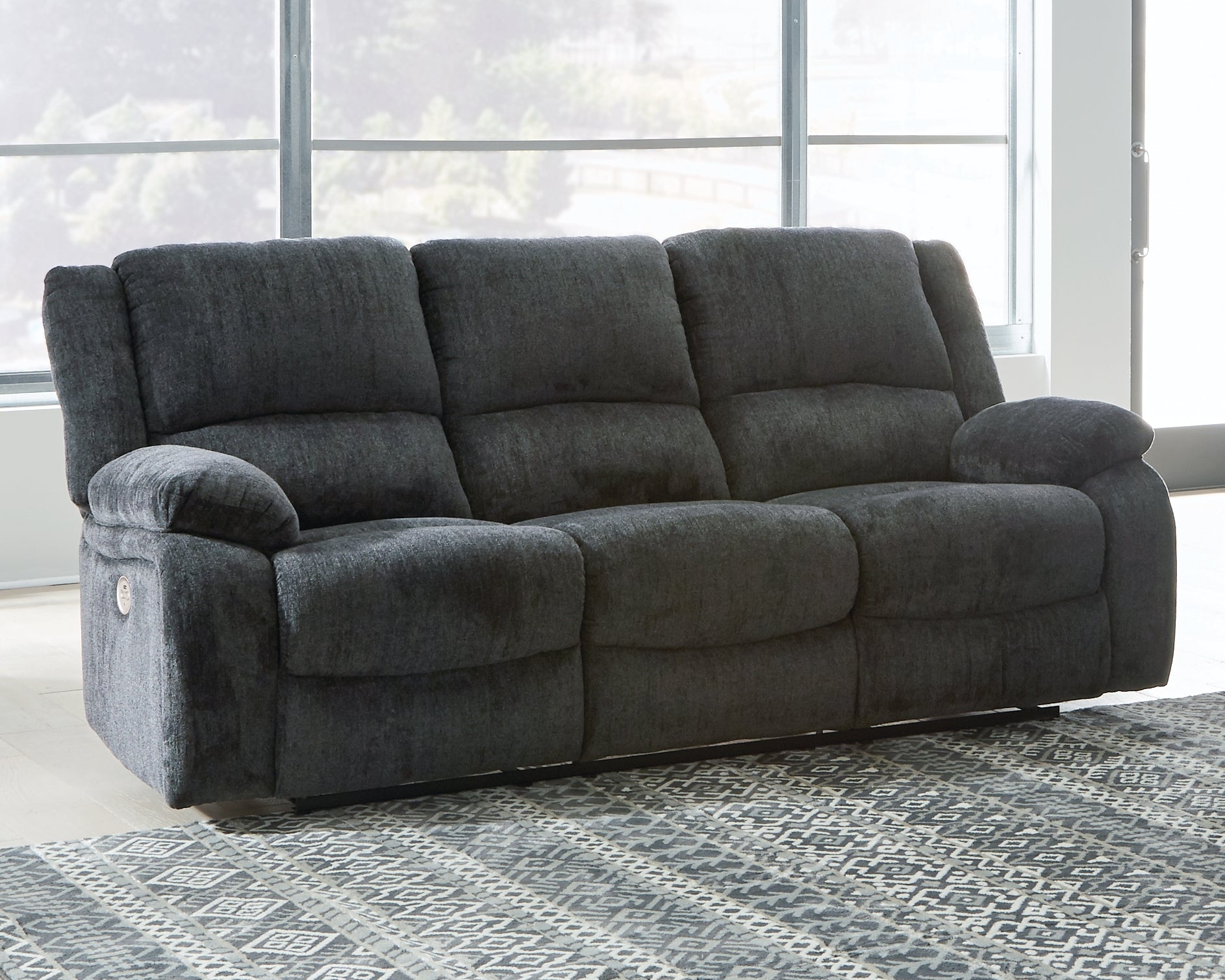Furniture City Laplace - Ashley Furniture - DraycollLiving Room - Reclining Power Sofa / Slate - 7650487
